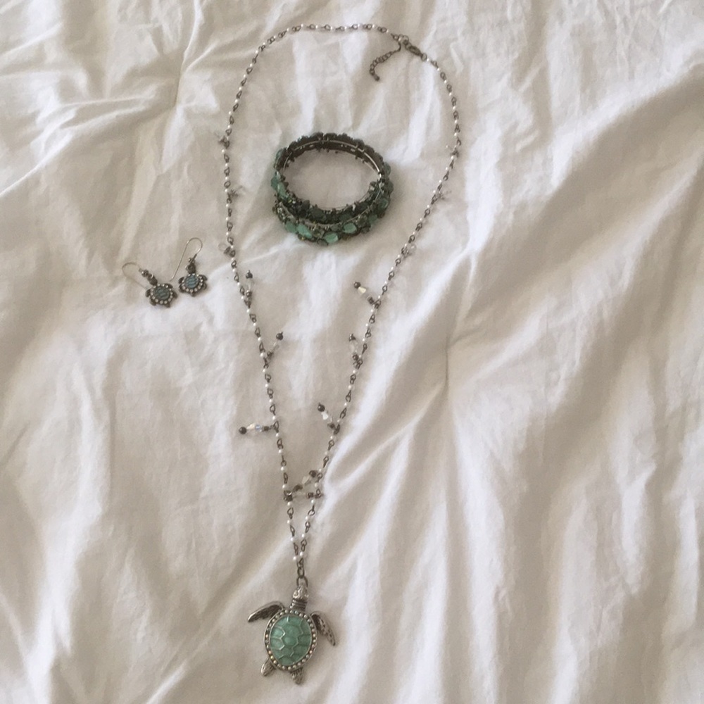 Turtle Necklace and Earring Set